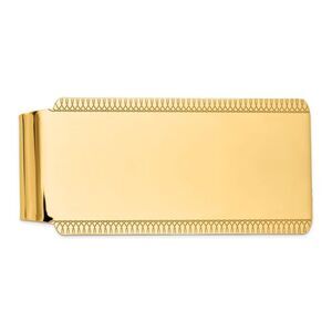 Men's 14k Yellow Gold Etched Edge Polished Fold-Over Money Clip